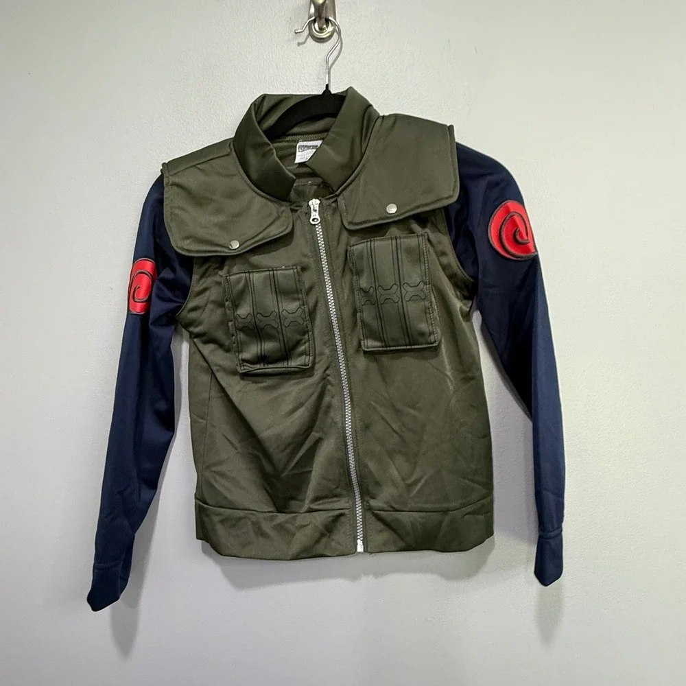 Naruto Shippuden Jonin Flak Jacket Costume Spirit Halloween Kids Medium Olive